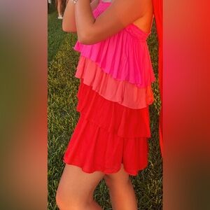 Vibrant Layered Mini Dress
